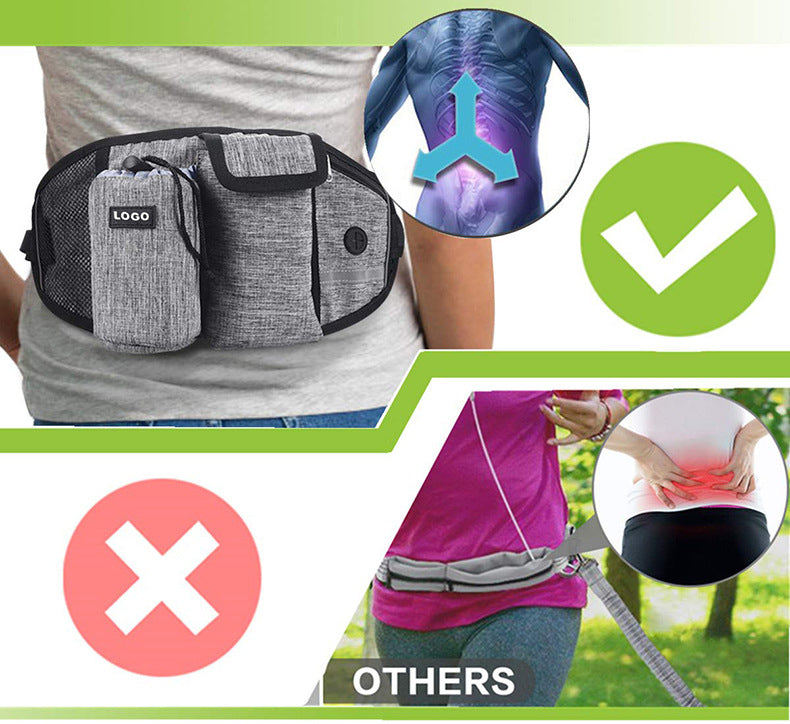 Dog Running Leash & Waist Bag Hands-Free Running