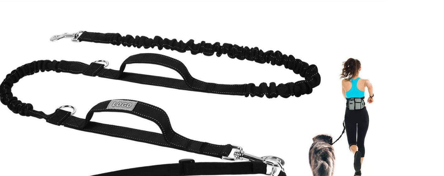 Dog Running Leash & Waist Bag Hands-Free Running