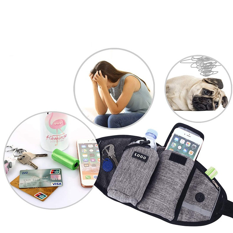 Dog Running Leash & Waist Bag Hands-Free Running