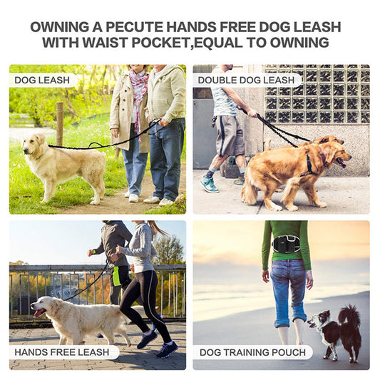Dog Running Leash & Waist Bag Hands-Free Running